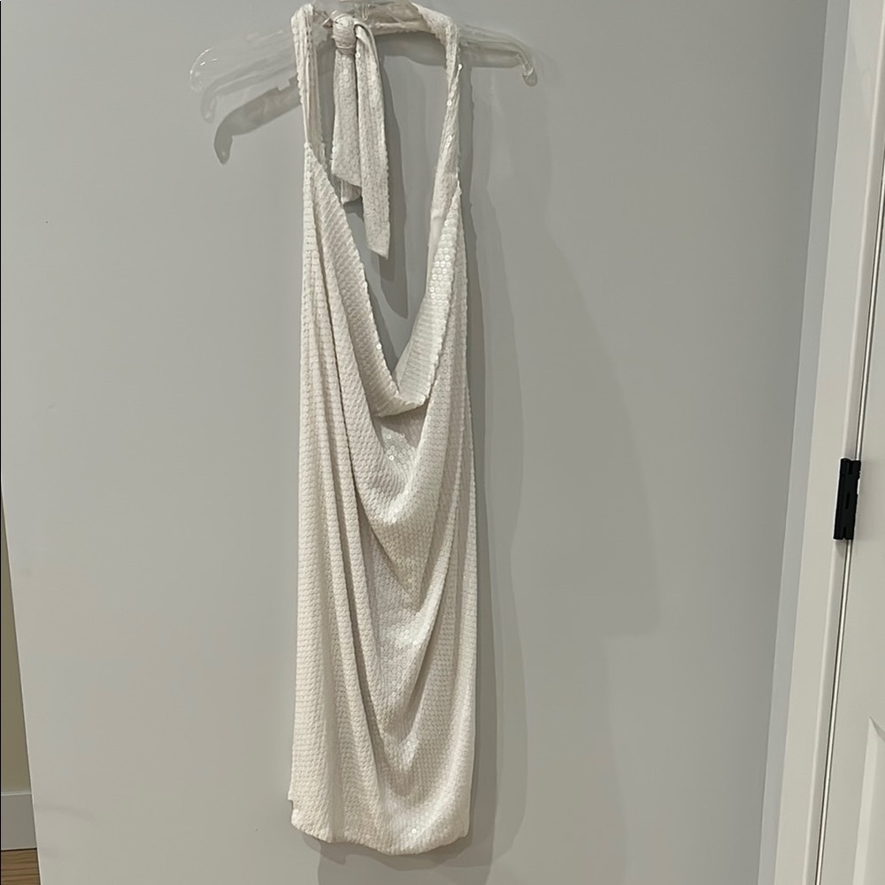 Elegant White Halter Dress